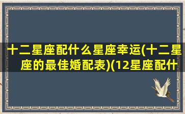 十二星座配什么星座幸运(十二星座的最佳婚配表)(12星座配什么星座最好)