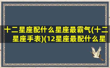 十二星座配什么星座最霸气(十二星座手表)(12星座最配什么星座配对)