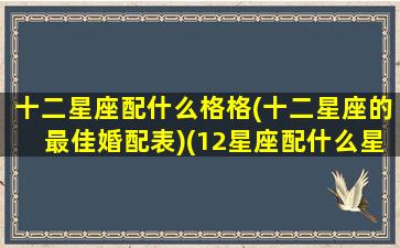 十二星座配什么格格(十二星座的最佳婚配表)(12星座配什么星座)