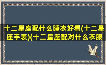 十二星座配什么睡衣好看(十二星座手表)(十二星座配对什么衣服最好看)