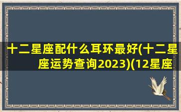 十二星座配什么耳环最好(十二星座运势查询2023)(12星座专属耳环)