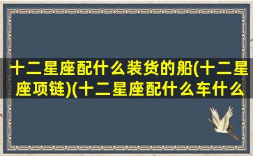 十二星座配什么装货的船(十二星座项链)(十二星座配什么车什么颜色)