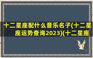 十二星座配什么音乐名子(十二星座运势查询2023)(十二星座专配歌曲)