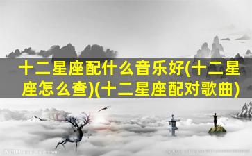 十二星座配什么音乐好(十二星座怎么查)(十二星座配对歌曲)