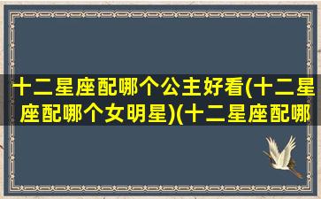 十二星座配哪个公主好看(十二星座配哪个女明星)(十二星座配哪个男明星)