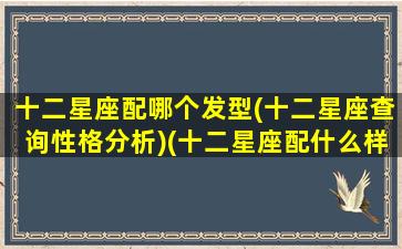 十二星座配哪个发型(十二星座查询性格分析)(十二星座配什么样的男生)