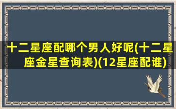 十二星座配哪个男人好呢(十二星座金星查询表)(12星座配谁)