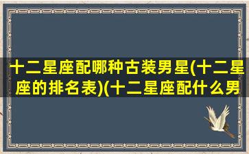 十二星座配哪种古装男星(十二星座的排名表)(十二星座配什么男明星)