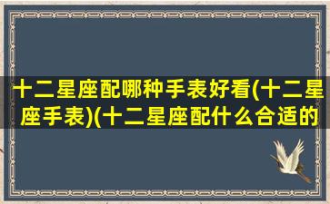 十二星座配哪种手表好看(十二星座手表)(十二星座配什么合适的手机)