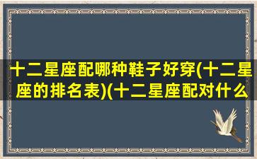 十二星座配哪种鞋子好穿(十二星座的排名表)(十二星座配对什么衣服最好看)