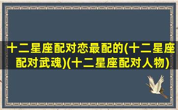 十二星座配对恋最配的(十二星座配对武魂)(十二星座配对人物)