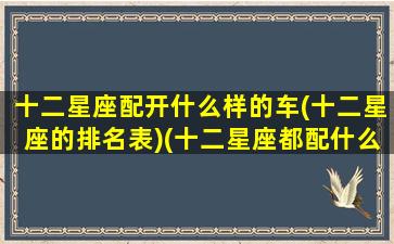 十二星座配开什么样的车(十二星座的排名表)(十二星座都配什么车)