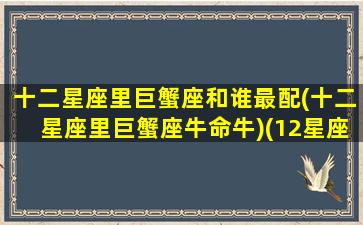 十二星座里巨蟹座和谁最配(十二星座里巨蟹座牛命牛)(12星座巨蟹和什么座般配)