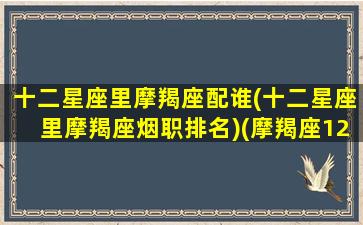 十二星座里摩羯座配谁(十二星座里摩羯座烟职排名)(摩羯座12星座配对)