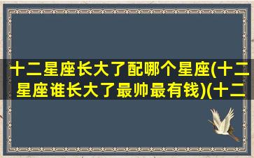 十二星座长大了配哪个星座(十二星座谁长大了最帅最有钱)(十二星座长大了跟谁结婚)