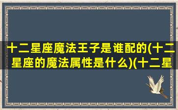 十二星座魔法王子是谁配的(十二星座的魔法属性是什么)(十二星座的魔法师)