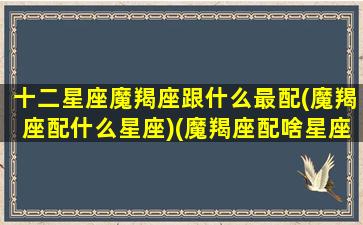 十二星座魔羯座跟什么最配(魔羯座配什么星座)(魔羯座配啥星座)