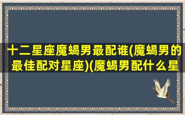 十二星座魔蝎男最配谁(魔蝎男的最佳配对星座)(魔蝎男配什么星座女生)