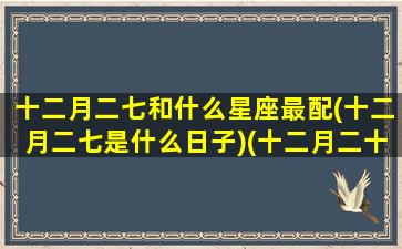 十二月二七和什么星座最配(十二月二七是什么日子)(十二月二十七是什么节日)