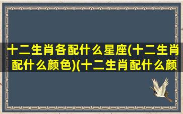 十二生肖各配什么星座(十二生肖配什么颜色)(十二生肖配什么颜色最好)