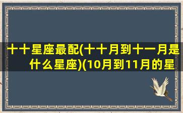 十十星座最配(十十月到十一月是什么星座)(10月到11月的星座是什么)