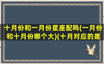 十月份和一月份星座配吗(一月份和十月份哪个大)(十月对应的是什么星座)