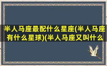 半人马座最配什么星座(半人马座有什么星球)(半人马座又叫什么座)