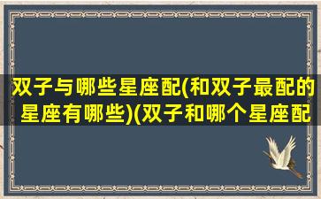 双子与哪些星座配(和双子最配的星座有哪些)(双子和哪个星座配对)