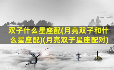 双子什么星座配(月亮双子和什么星座配)(月亮双子星座配对)