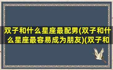 双子和什么星座最配男(双子和什么星座最容易成为朋友)(双子和哪个星座最搭配)