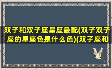 双子和双子座星座最配(双子双子座的星座色是什么色)(双子座和星座配对指数)