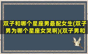 双子和哪个星座男最配女生(双子男为哪个星座女哭啊)(双子男和哪个星座女最合适)