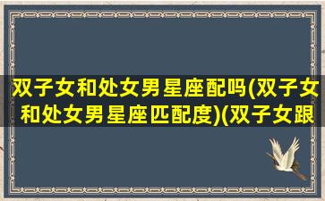 双子女和处女男星座配吗(双子女和处女男星座匹配度)(双子女跟处女男配对指数)