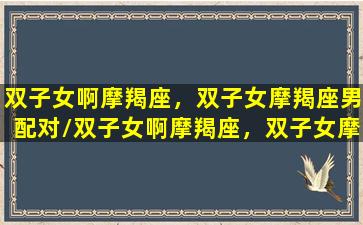 双子女啊摩羯座，双子女摩羯座男配对/双子女啊摩羯座，双子女摩羯座男配对-我的网站