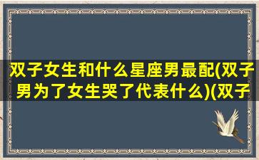 双子女生和什么星座男最配(双子男为了女生哭了代表什么)(双子女和什么星座男最般配)