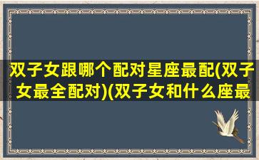 双子女跟哪个配对星座最配(双子女最全配对)(双子女和什么座最配对排行榜)