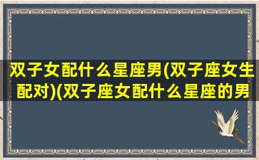 双子女配什么星座男(双子座女生配对)(双子座女配什么星座的男生)