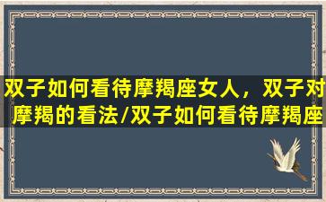 双子如何看待摩羯座女人，双子对摩羯的看法/双子如何看待摩羯座女人，双子对摩羯的看法-我的网站