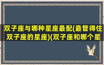 双子座与哪种星座最配(最管得住双子座的星座)(双子座和哪个星座最般配排行榜)