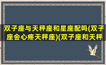 双子座与天秤座和星座配吗(双子座会心疼天秤座)(双子座和天秤座是绝配吗)