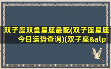 双子座双鱼星座最配(双子座星座今日运势查询)(双子座α星)