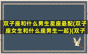 双子座和什么男生星座最配(双子座女生和什么座男生一起)(双子座的女生和什么星座男生最配)