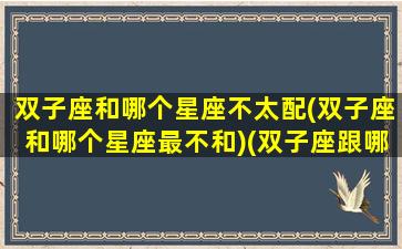 双子座和哪个星座不太配(双子座和哪个星座最不和)(双子座跟哪个星座不合)