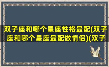 双子座和哪个星座性格最配(双子座和哪个星座最配做情侣)(双子和哪个星座最般配)