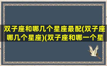 双子座和哪几个星座最配(双子座哪几个星座)(双子座和哪一个星座最般配)