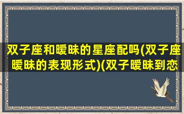 双子座和暧昧的星座配吗(双子座暧昧的表现形式)(双子暧昧到恋爱)