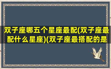 双子座哪五个星座最配(双子座最配什么星座)(双子座最搭配的是什么星座)