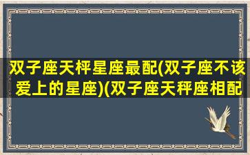 双子座天枰星座最配(双子座不该爱上的星座)(双子座天秤座相配吗)