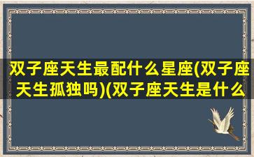 双子座天生最配什么星座(双子座天生孤独吗)(双子座天生是什么)