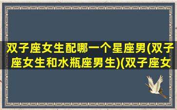 双子座女生配哪一个星座男(双子座女生和水瓶座男生)(双子座女生和什么星座男生般配)